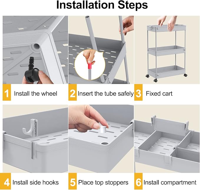 SPACELEAD 3 Tier Rolling Cart - Image 4