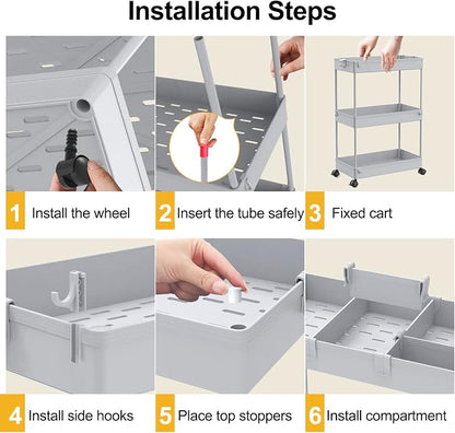 SPACELEAD 3 Tier Rolling Cart - Image 4