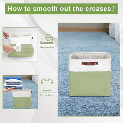 13x13 Cube Storage Bins, Collapsible Fabric Storage Box, 4 Pack Closet Baskets - Image 5