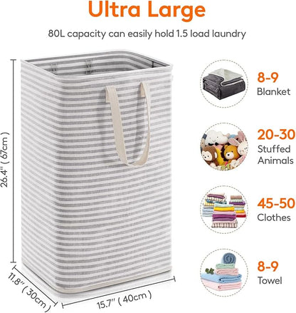 Lifewit 1 Pack Laundry Basket 80L Each, Collapsible Clothes Hamper - Image 3