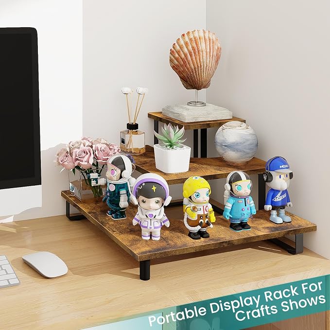 ELITEROO 3 Tier Wooden Retail Display Shelves, Portable Display Rack - Image 6