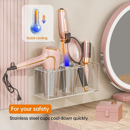 Hair Tool Organizer Acrylic: Hair Dryer Holder Wall Mount - Image 2