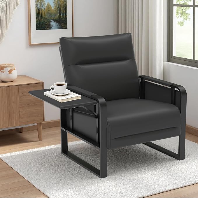 Upholstered Accent Sofa, Modern Faux Leather Chair by Tbillionnext