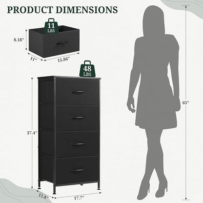 4 Drawers Dresser for Bedroom Fabric Storage Tower - Image 3