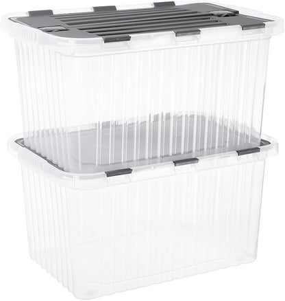 Superio Storage Bins with Lids, Stackable Totes, BPA Free, Odor Free, Organizer by Superio