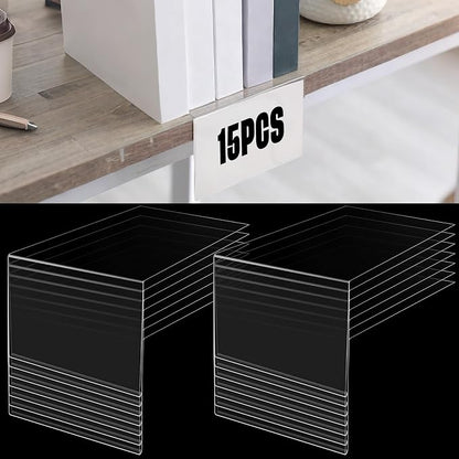 Containlol 15 Pieces Clear Shelf Label Holders Moveable Shelves Tags Moveable - Image 9