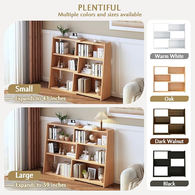 IOTXY Wooden Extendable Shelf Bookcase - Image 5