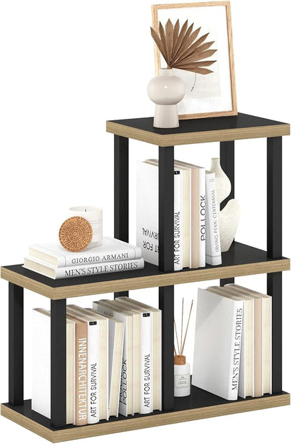 Furinno TURN-N-TUBE Ladder Storage Shelves, 3-Cube Book Shelf, Accent Display by Furinno-FitsYourSpaceFitsYourBudget