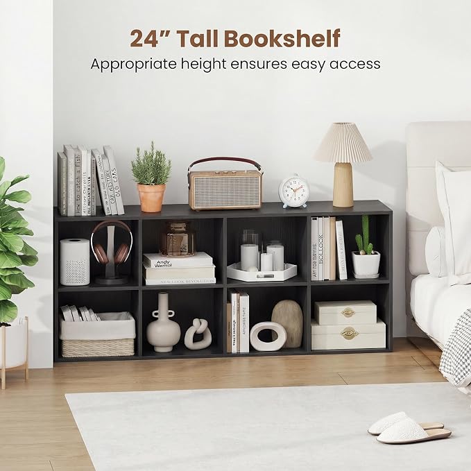 Giantex 8-Cube Bookcase, 3-Tier Cubby Bookshelf, Horizontal Vertical Display - Image 5