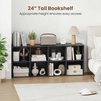 Giantex 8-Cube Bookcase, 3-Tier Cubby Bookshelf, Horizontal Vertical Display - Image 5