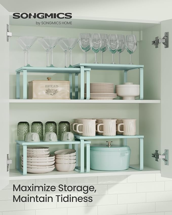 SONGMICS Cabinet Organizer Shelf, Kitchen Storage, Spice Rack, Expandable - Image 2