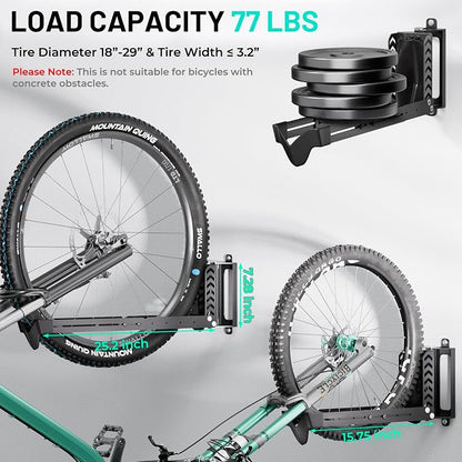 Swivel Bike Rack Wall Mount, Bike Hangers - Image 2
