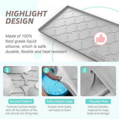 SIKADEER Waterproof Under Sink Mat 28" x 22", Silicone Mat Kitchen Cabinet - Image 5