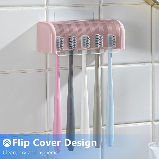 5 Slots Toothbrush Holder Wall Mount - Image 3
