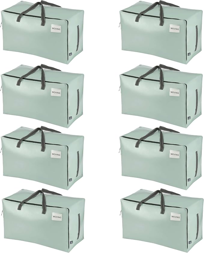 VENO 8 Pack Moving Bags and Large Christmas Decoration Storage Bins by Veno