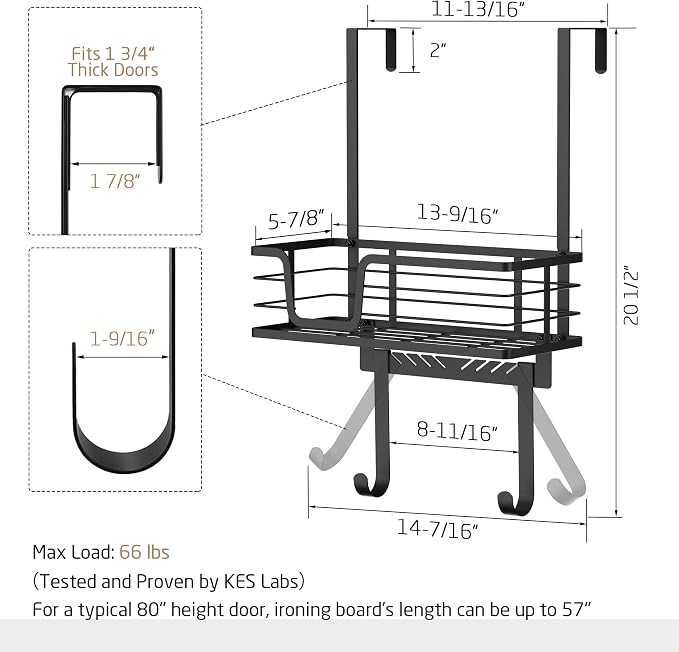 KES Over The Door Ironing Board Holder, Ironing Board Hanger - Image 6