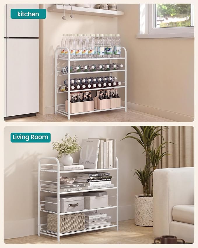 SONGMICS Stackable Shoe Rack, 4 Tier Metal Shoes Rack Storage Shelf, Holds up - Image 6