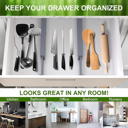 ANTOWIN Bamboo Drawer Dividers Organizers, Expandable Drawer Separators Splitter - Image 6