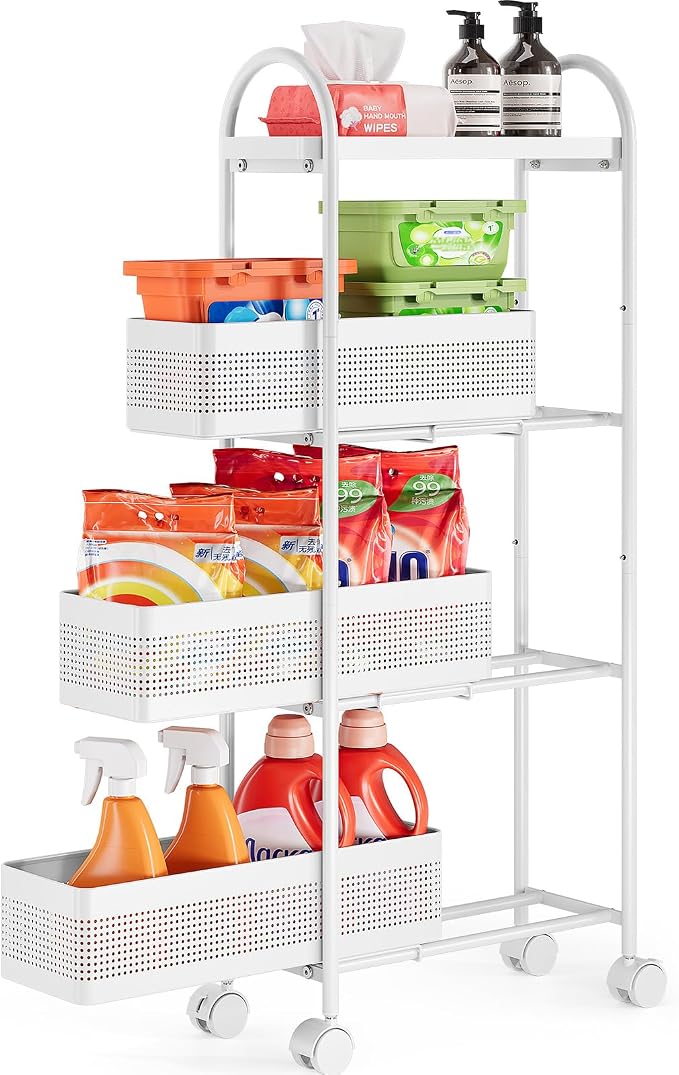 KINGRACK 4-Tier Slim Storage Cart by KINGRACK