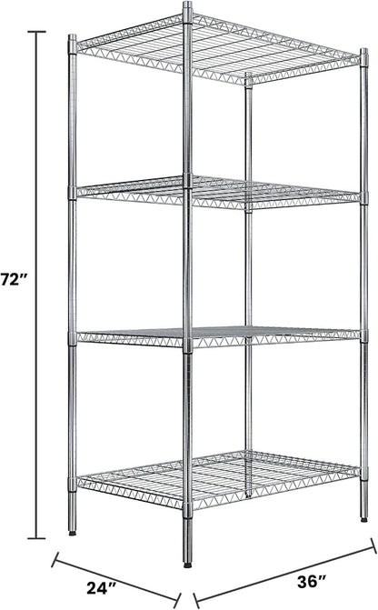 Quantum Storage Systems RWR72-2436LD Adjustable Wire Chrome 4 Shelves 72" H x - Image 2