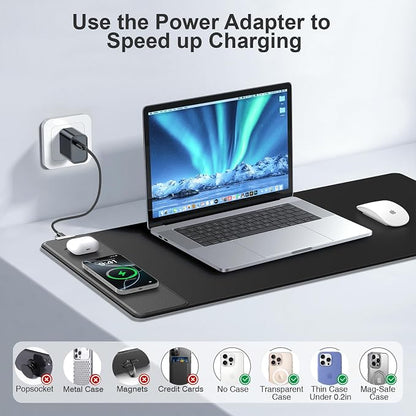 Magnetic Wireless Charging Mouse Pad, 31.5"x15.8" Large Gaming Desk Mat - Image 7