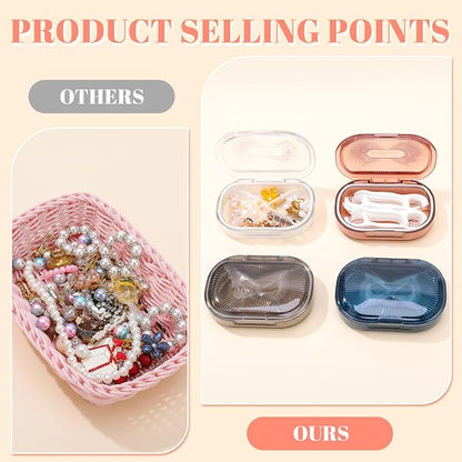 4 Pcs Qtip Holder Hair Tie organizer Small Container Portable Travel Qtips Case - Image 2