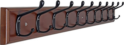 Dseap Coat Rack Wall Mounted: 10-Hooks, 38-1/4" Long, Wood Coat Hooks Wall by Dseap