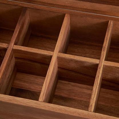 SARUFO Acacia Wood Tea Bag Organizers, Tea Packet Storage Boxes, 8-Compartment - Image 5