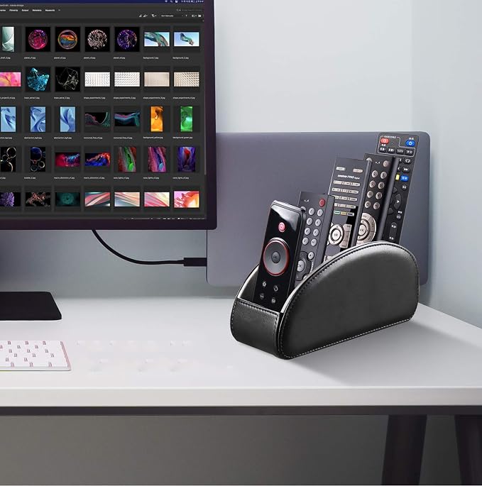 All-in-One Leather TV Remote Control Holder Black - Image 5