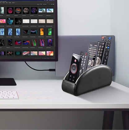 All-in-One Leather TV Remote Control Holder Black - Image 5