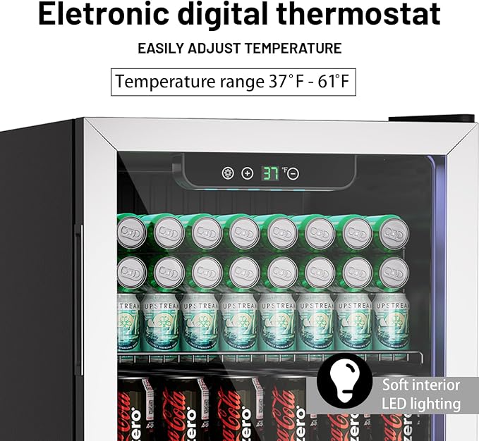 3.0 Cu.ft Beverage Refrigerator Cooler, 105 Can Mini Fridge - Image 4