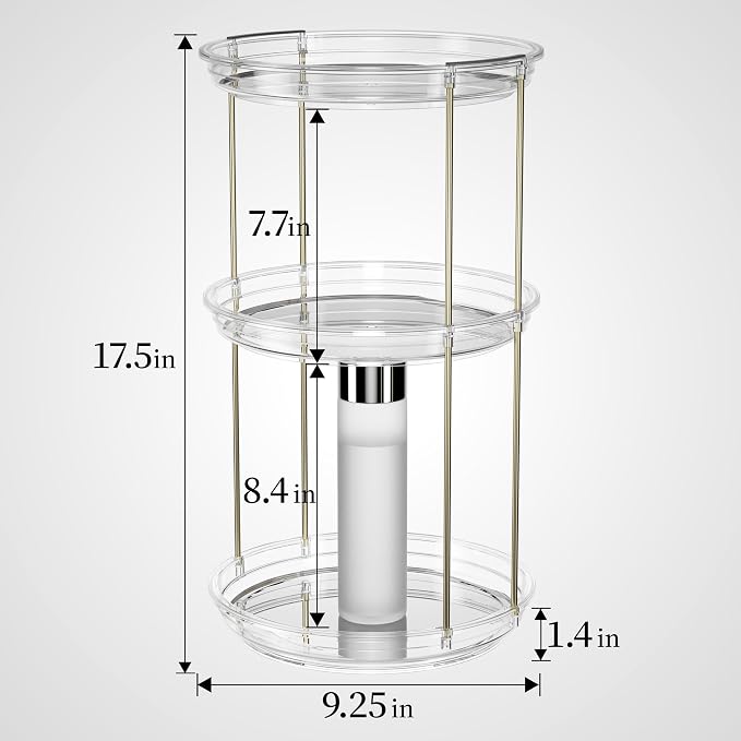 Delamu 3 Tier Rotating Makeup Organizer - Image 4