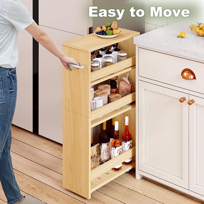 MARTY Rolling Storage Cart 7.9" W, 4-Tier Kitchen Cart - Image 2
