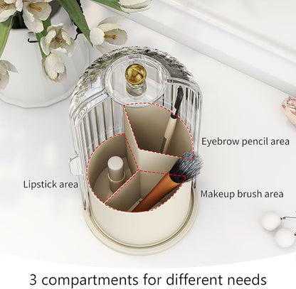 Makeup Brush Holder with Dustproof Cover 360 Rotating Makeup Brush Organizer - Image 5