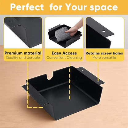 4 Pack Under Desk Hanging Shelf Drawer Organizer, Attachable Plastic Hidden - Image 4