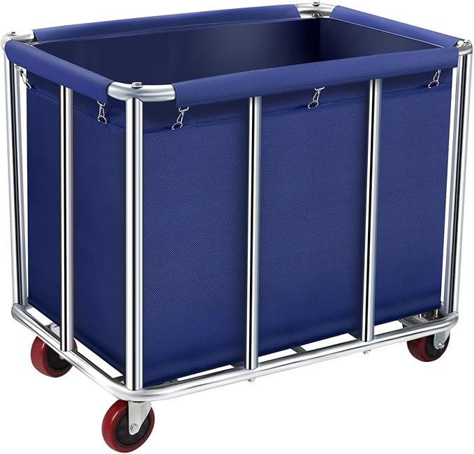 Commercial Laundry Cart with Wheels, 11.40 Bushel Large Laundry Rolling Bins by frides