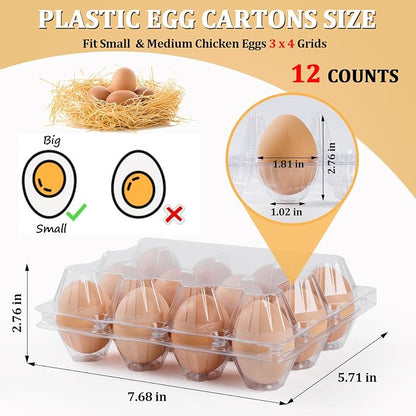 120 Pack Egg Cartons 12 Count, Plastic Egg Cartons Cheap Bulk - Image 2