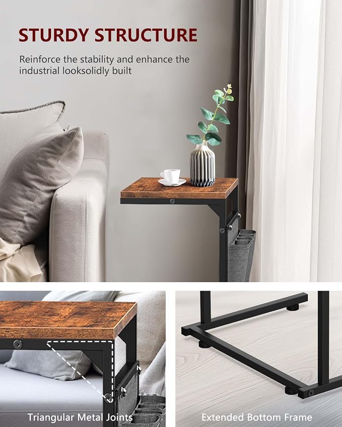 Vantic C Shaped End Table Set of 2, Small Side Table - Image 8