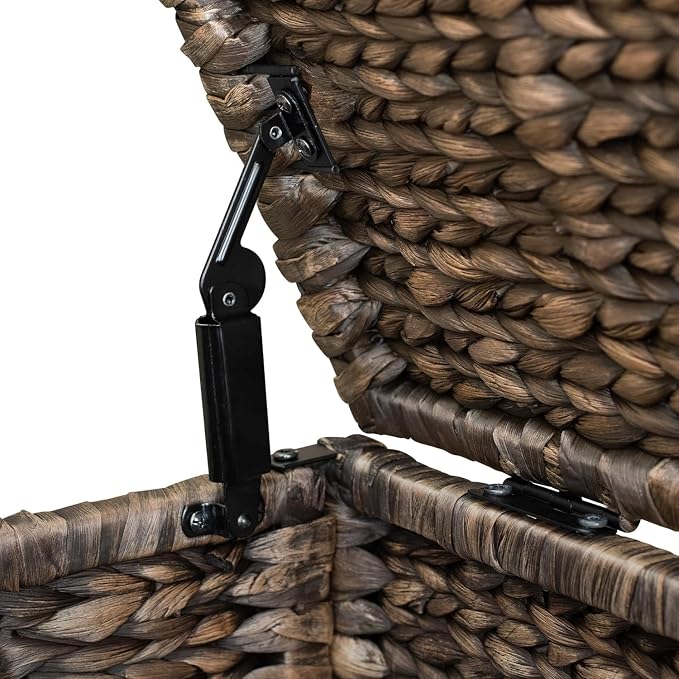 eHemco Water Hyacinth Wicker Storage Trunk, 30x17.5x17.5 | Safety Hinge - Image 5