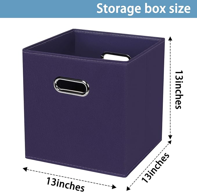 Fabric Cubby Storage Bins, Cube Organizer Bin Foldable Storage Boxes - Image 2