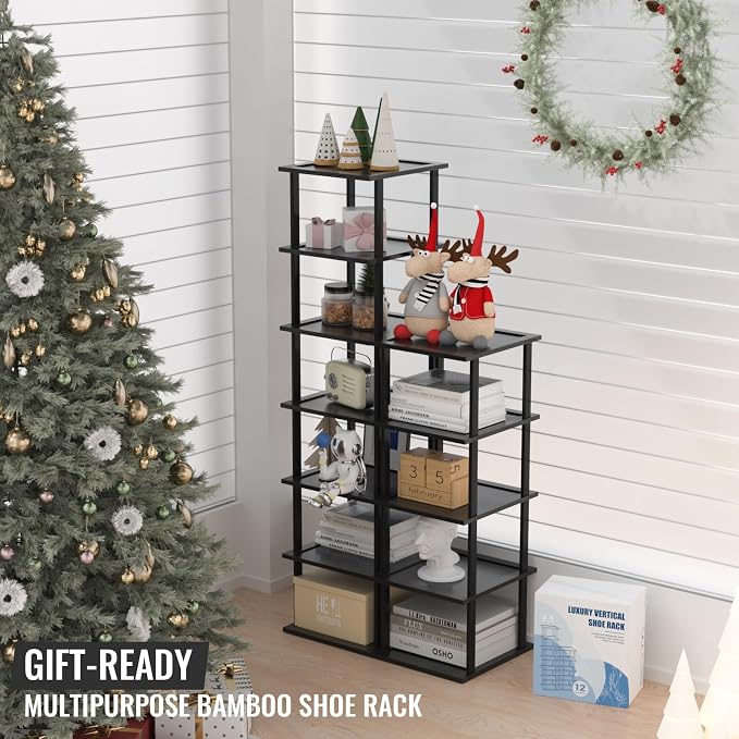 Bamboo Free Standing Shoe Rack Shelf Multi Tier Tall Wooden Stackable Shoes - Image 3