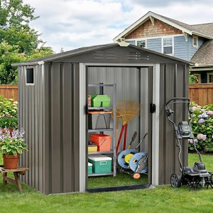 Vongrasig 6x4 FT Outdoor Storage Shed, Metal Graden Shed - Image 2