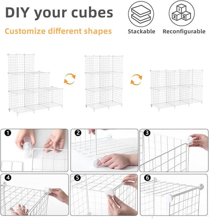 AWTATOS Wire Cube Storage, 6 Cube Closet Organizer Storage Shelf, Portable - Image 5