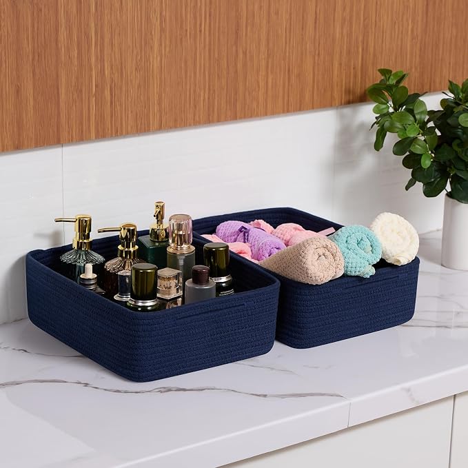 Large Shallow Organizing Baskets 15x11x5.1 Inches - Image 6