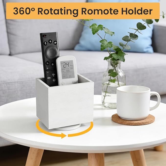 360° Rotating Remote Control Holder, Wooden TV Controller Holder, Remote Holder - Image 3