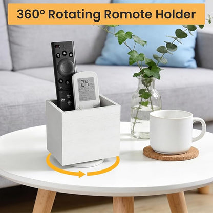 360° Rotating Remote Control Holder, Wooden TV Controller Holder, Remote Holder - Image 3