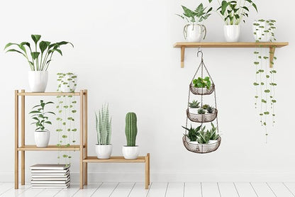 3-Tier Hanging Basket Fruit Organizer Kitchen Heavy Duty Wire Organizer - Image 6