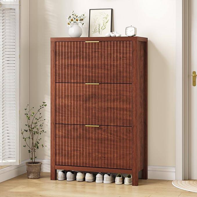 32" Fluted Shoe Cabinet Storage by YomiluveDesign
