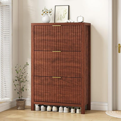 32" Fluted Shoe Cabinet Storage by YomiluveDesign