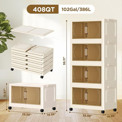 102QT Plastic 4 Tier Storage Bins - Image 2